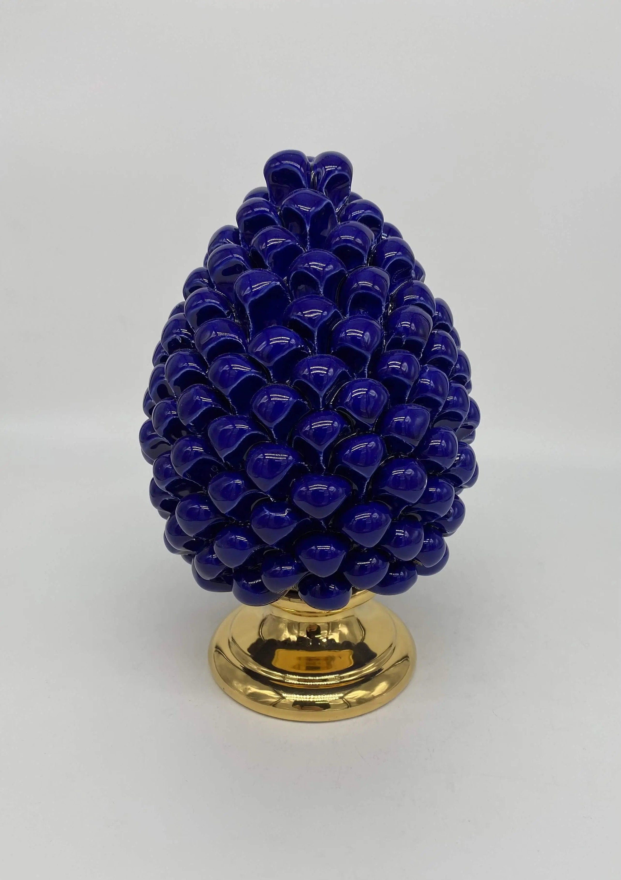 Pigna Aurum Ceramica Caltagirone cm H.20 Artigianale Blu DD CERAMICHE SICILIANE