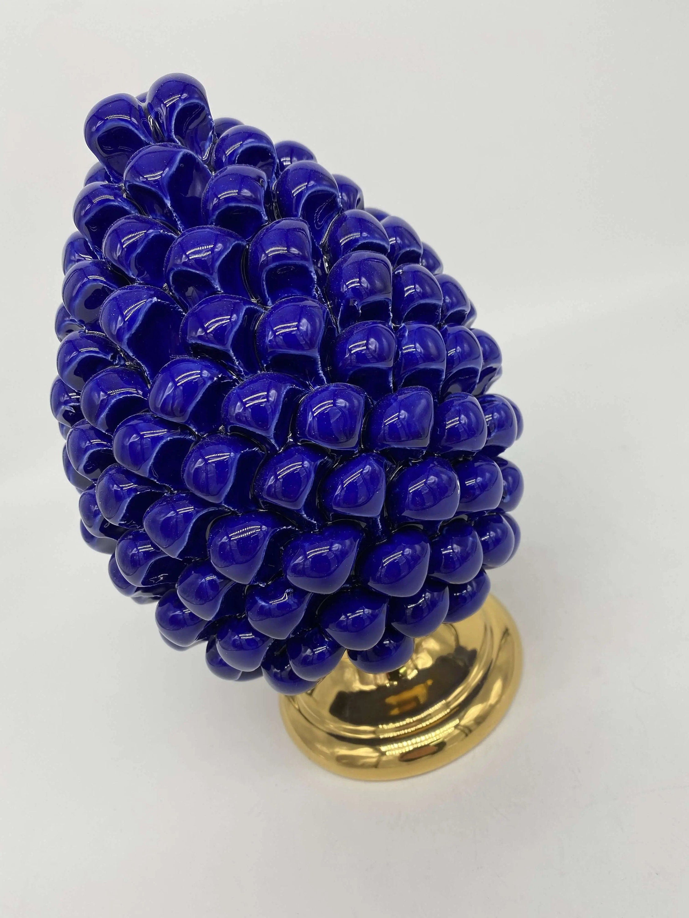 Pigna Aurum Ceramica Caltagirone cm H.20 Artigianale Blu DD CERAMICHE SICILIANE
