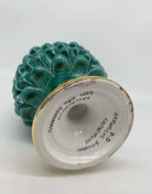 Pigna Aurum Ceramica Caltagirone cm H.20 Artigianale Verde Acqua DD CERAMICHE SICILIANE