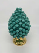 Pigna Aurum Ceramica Caltagirone cm H.20 Artigianale Verde Acqua DD CERAMICHE SICILIANE