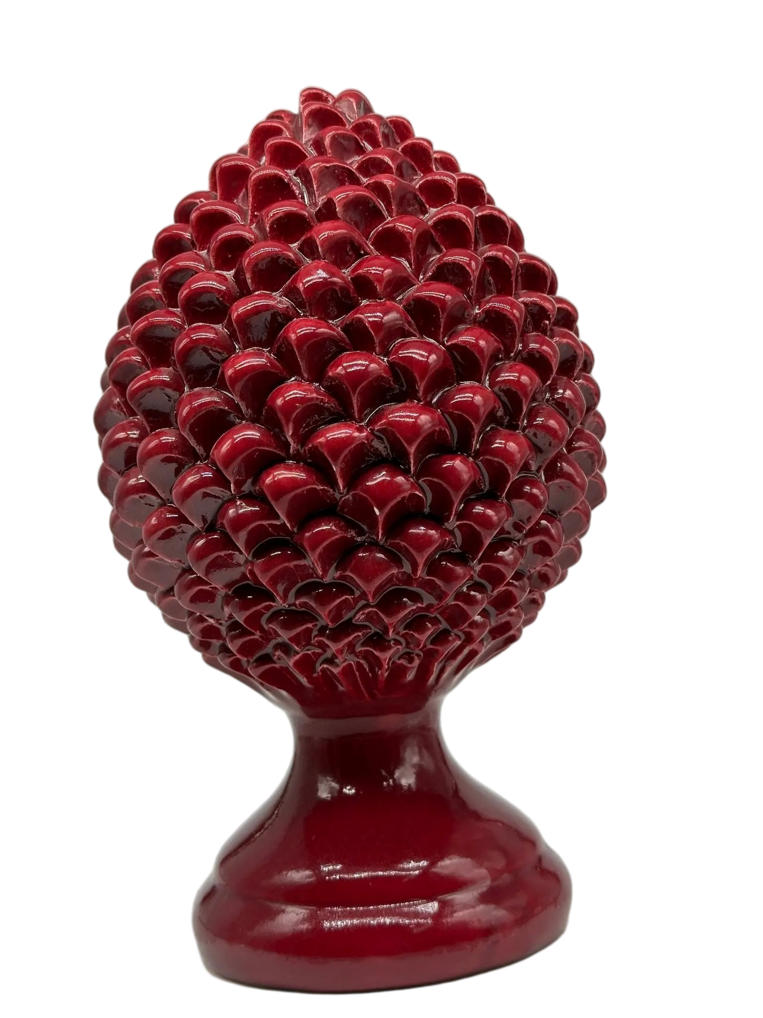 Pigna Ceramica Caltagirone cm H.28 L.17 Artigianale Bordeaux Linea Luis DD CERAMICHE SICILIANE