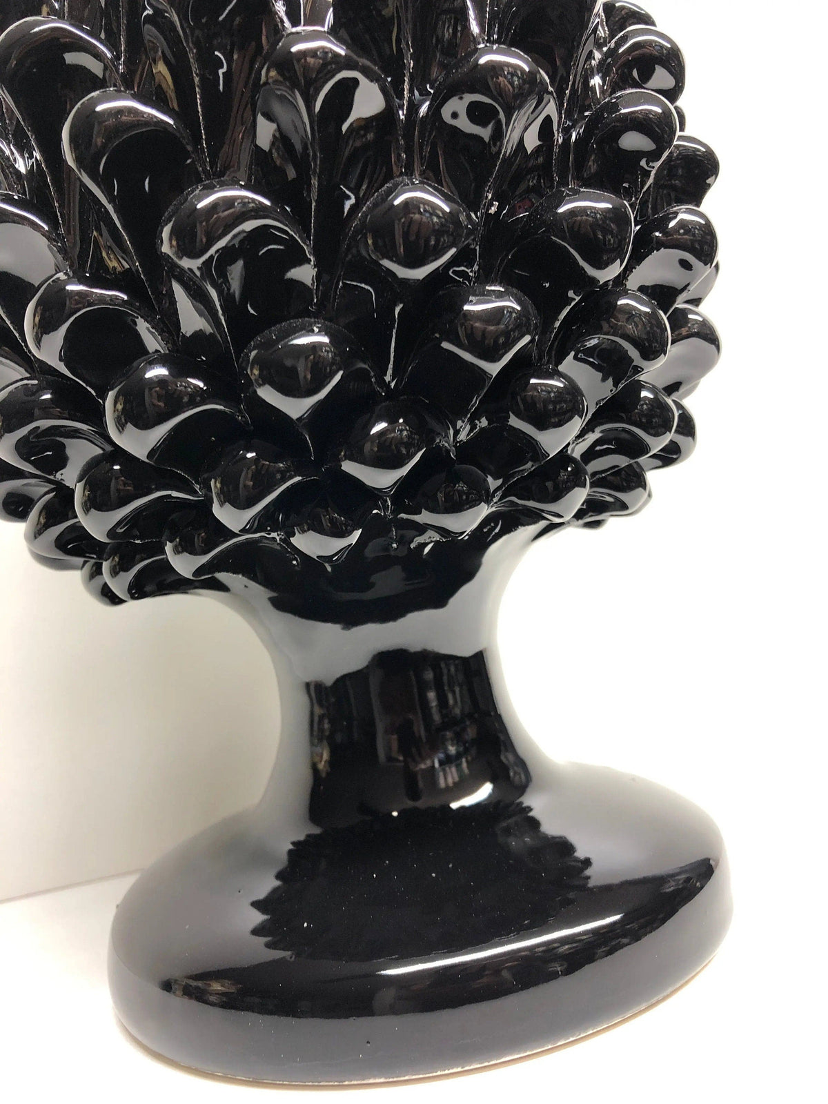Pigna Ceramica Caltagirone cm H.30 Artigianale Nero DD CERAMICHE SICILIANE
