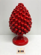 Pigna Ceramica Caltagirone cm H.30 Artigianale Rosso DD CERAMICHE SICILIANE