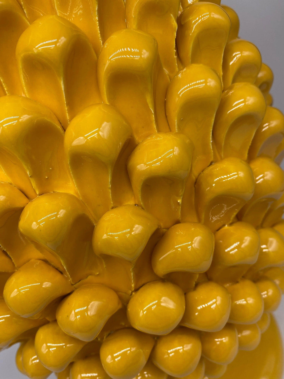 Pigna Ceramica Caltagirone cm H.40 Artigianale Giallo DD CERAMICHE SICILIANE