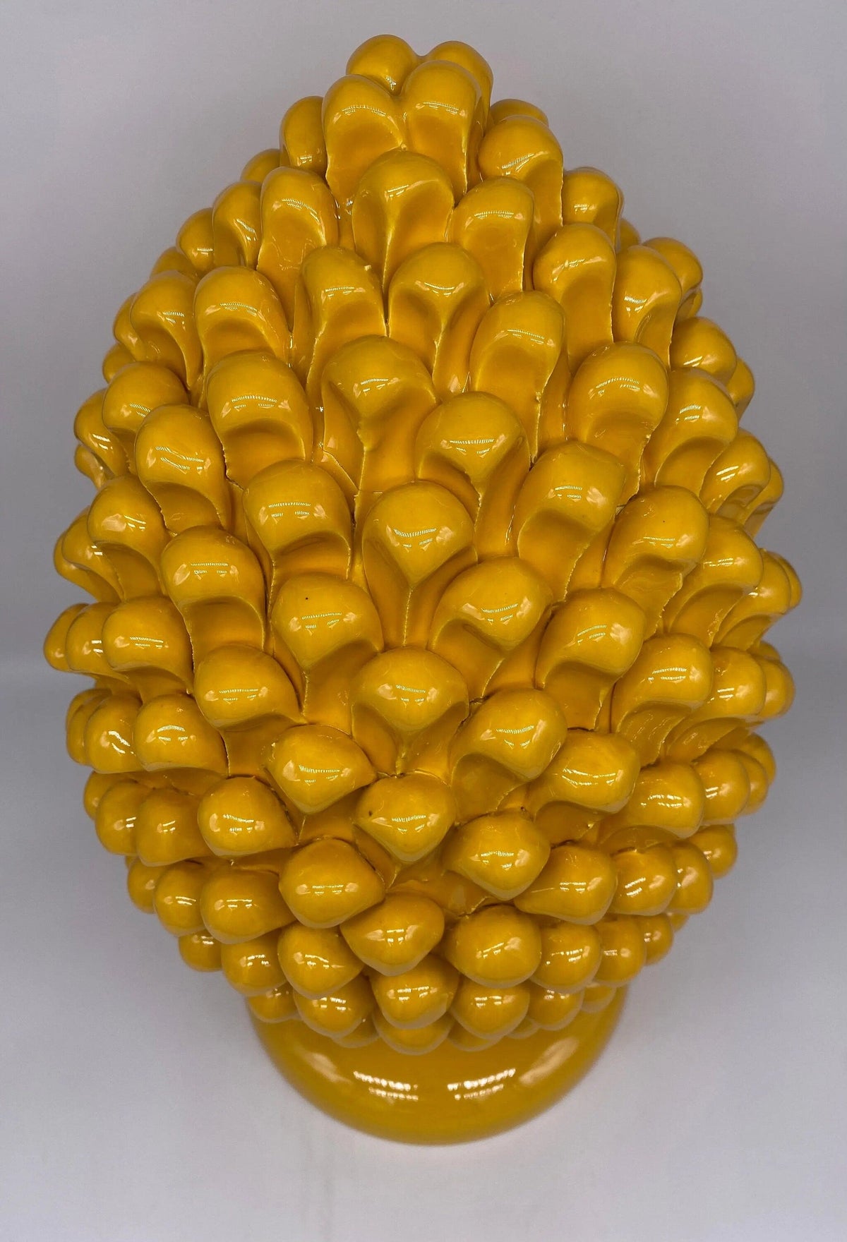 Pigna Ceramica Caltagirone cm H.40 Artigianale Giallo DD CERAMICHE SICILIANE