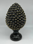 Pigna Ceramica Caltagirone cm H.40 Artigianale Nero Oro Linea Luis DD CERAMICHE SICILIANE