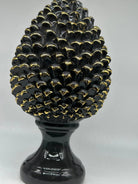 Pigna Ceramica Caltagirone cm H.40 Artigianale Nero Oro Linea Luis DD CERAMICHE SICILIANE