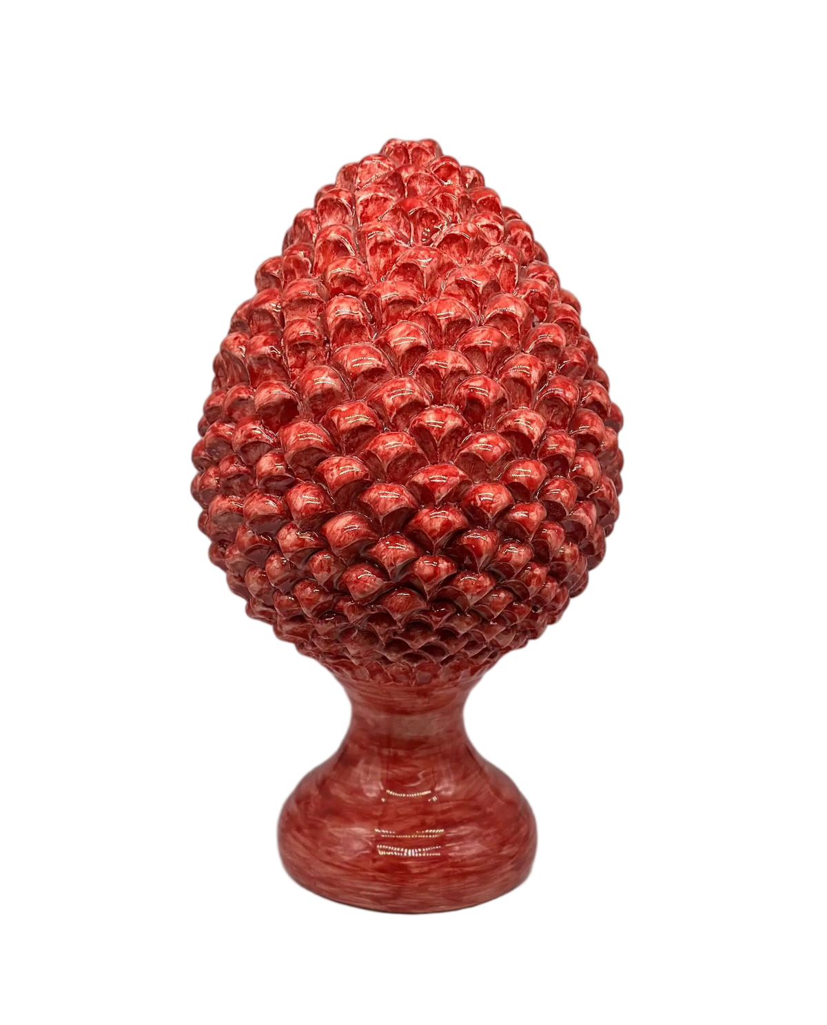 Pigna Ceramica Caltagirone cm H.40 Artigianale Rosso Linea Luis DD CERAMICHE SICILIANE