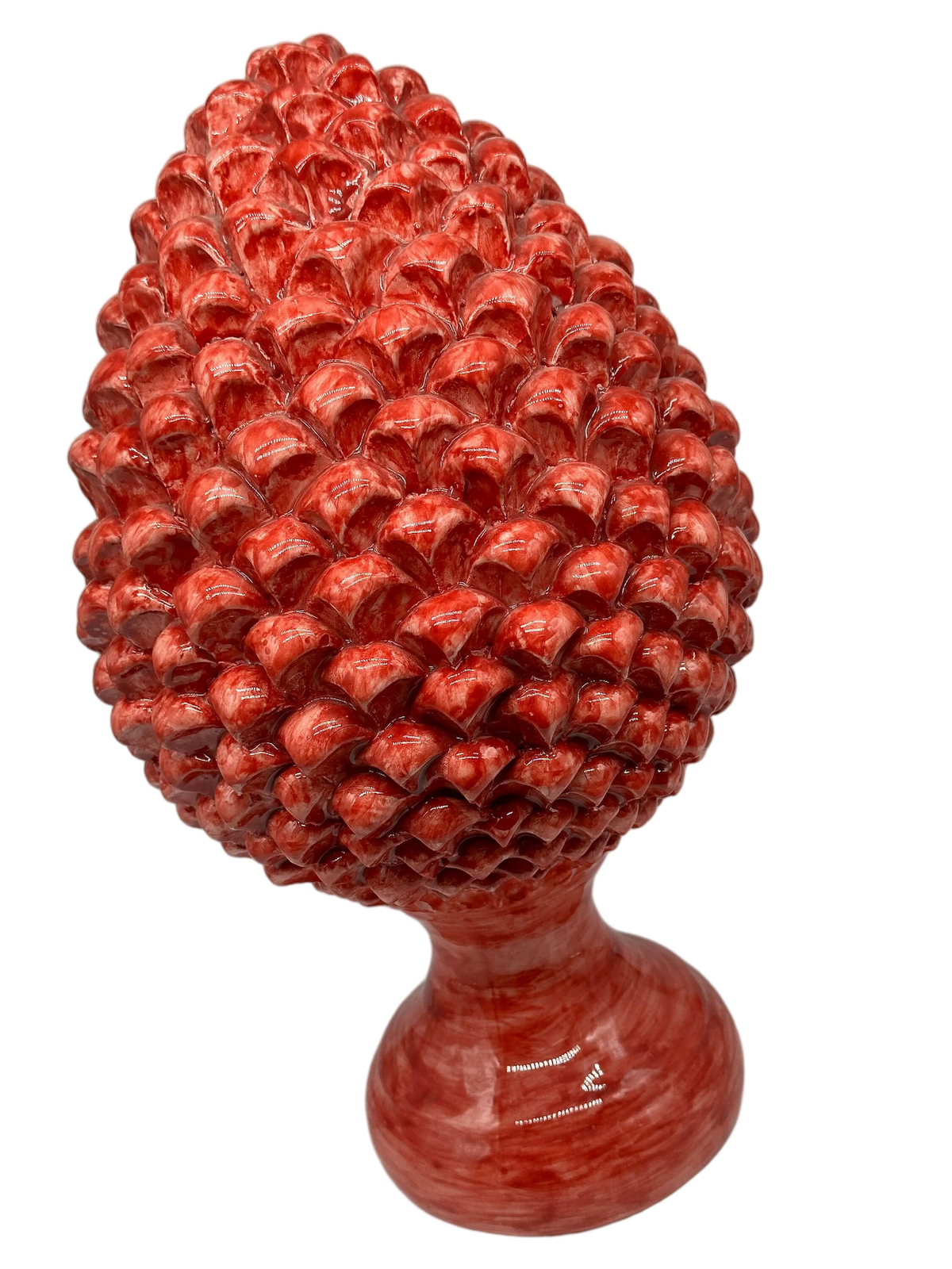 Pigna Ceramica Caltagirone cm H.40 Artigianale Rosso Linea Luis DD CERAMICHE SICILIANE