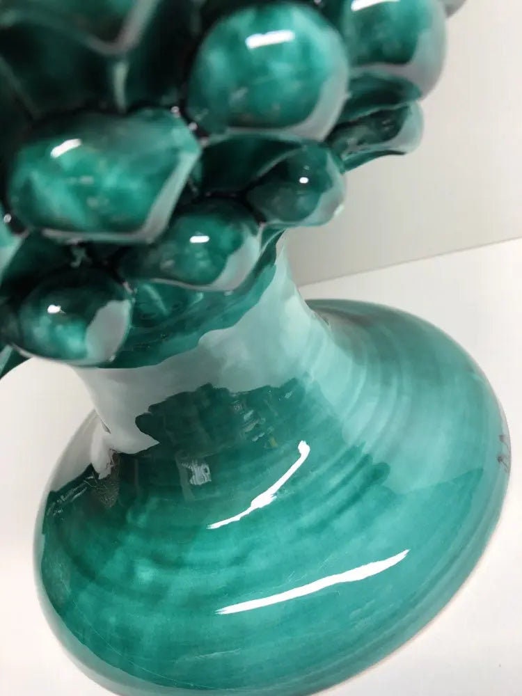 Pigna Ceramica Caltagirone cm H.40 Artigianale Verde Cristallo DD CERAMICHE SICILIANE