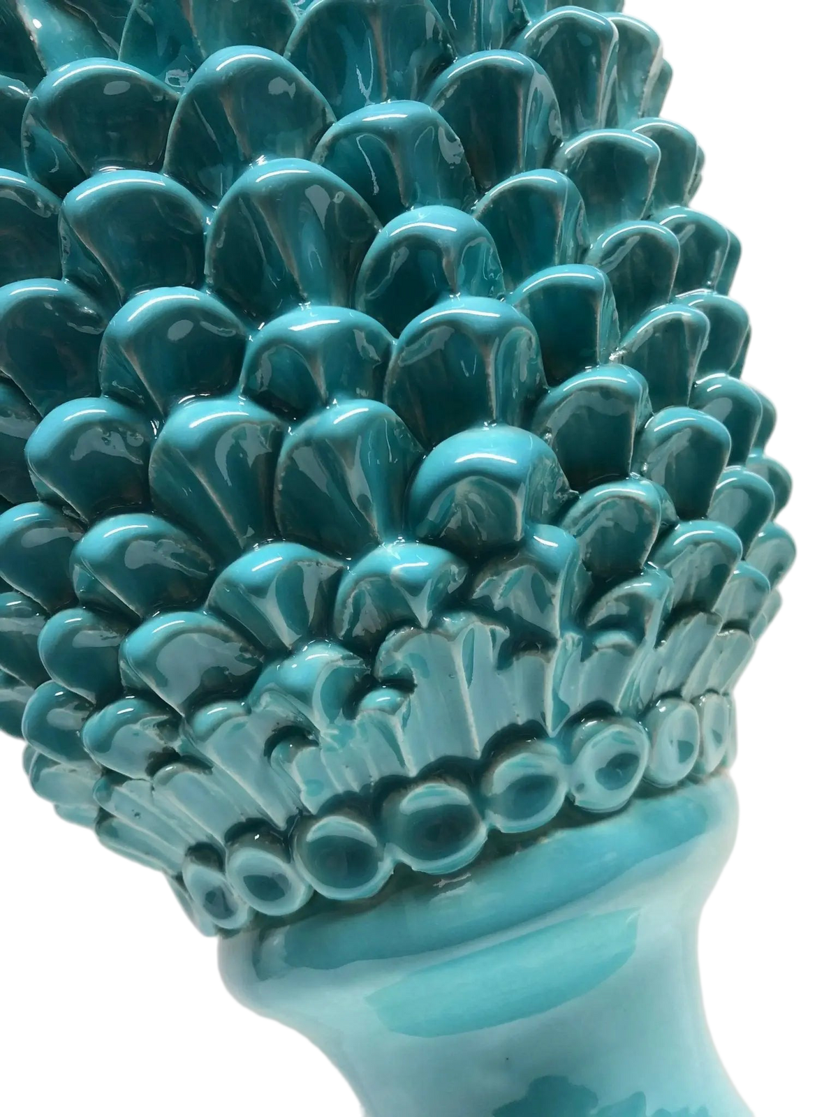 Pigna Ceramica Caltagirone cm H.45 Artigianale Verde Tiffany Linea Luis DD CERAMICHE SICILIANE