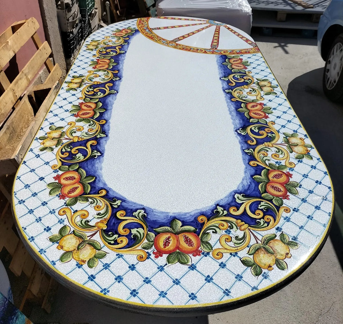Tavolo Ovale Sicilia – Pietra Lavica Decorata - TAVOLI