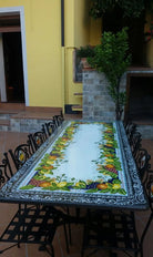 Tavolo Rettangolare Frutta Scontornato – Pietra Lavica Decorata - TAVOLI