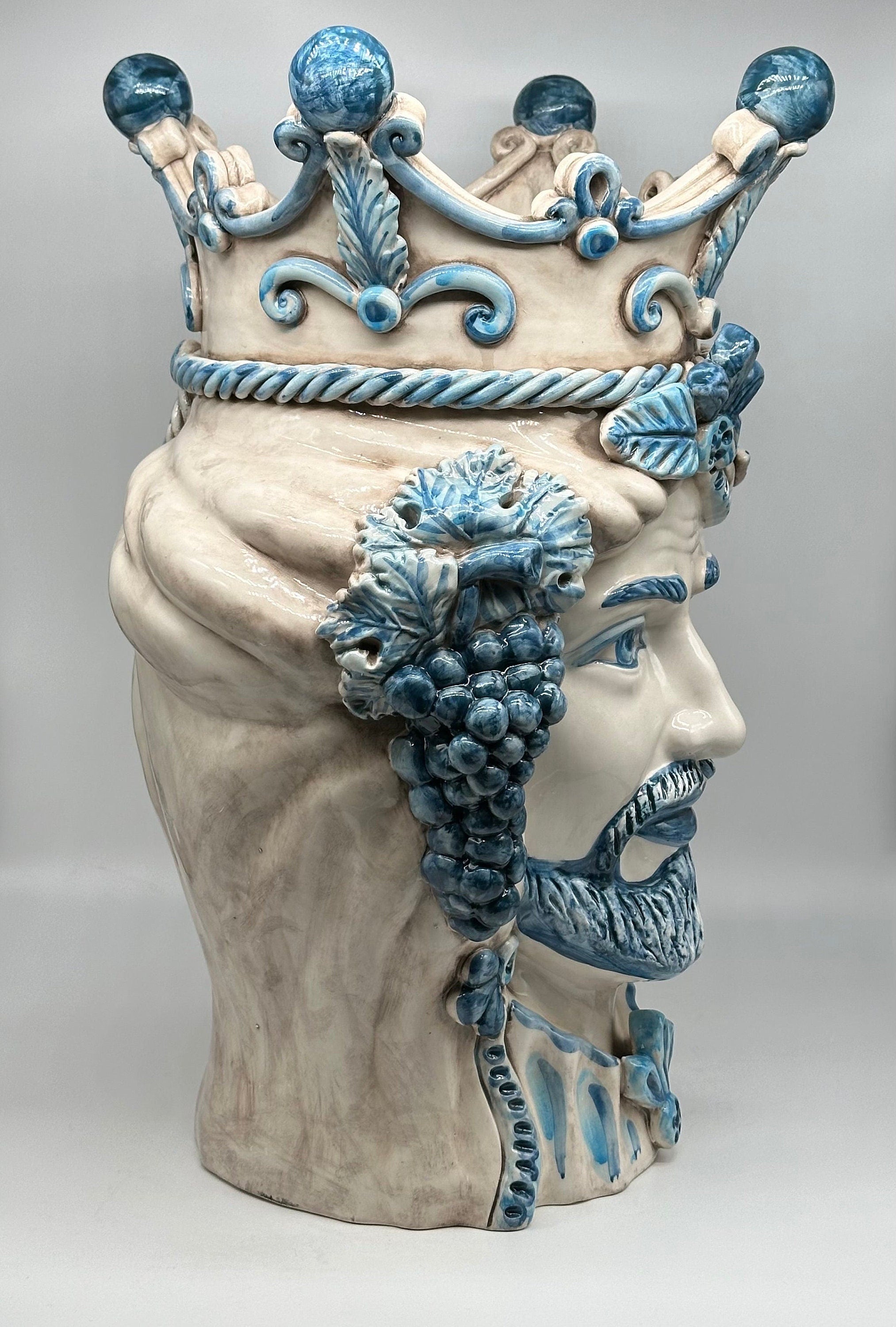 Teste di Moro Giganti Ceramica Caltagirone cm H.50 L.37 Artigianale Vella