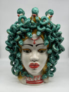 Testa Mitologica Medusa Ceramica Caltagirone cm H.40 L.30 Artigianale - DD CERAMICHE SICILIANE