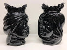 Teste di Moro Afro Ceramica Caltagirone cm H.25 L.17 Artigianale Nero Lucido DD CERAMICHE SICILIANE