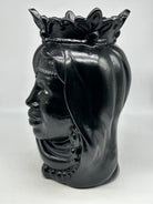 Teste di Moro Afro Ceramica Caltagirone cm H.35 L.23 Artigianale Nero Opaco - TESTE DI MORO