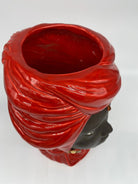 Teste di Moro Anubi Ceramica Caltagirone cm H.29 L.20 Artigianale Rosso Marrone Oro DD CERAMICHE SICILIANE