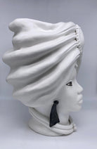 Teste di Moro Atena Ceramica Caltagirone cm H.40 L.28 Artigianale Bianco Opaco DD CERAMICHE SICILIANE