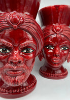 Teste di Moro Iris Ceramica Caltagirone cm H.40 L.23 Artigianale Bordeaux DD CERAMICHE SICILIANE