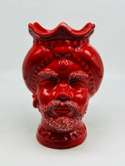Teste di Moro Luis Ceramica Caltagirone cm H.22 L.15 Artigianale Turbante Rosso - Uomo - TESTA DI MORO